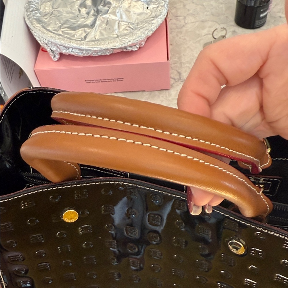 Arcadia top handle Italian patent leather satchel - Picture 7 of 11